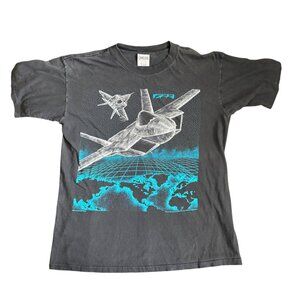 Vintage Onieta Power-T F-22 Super Cruiser Graphic T-Shirt Black XL